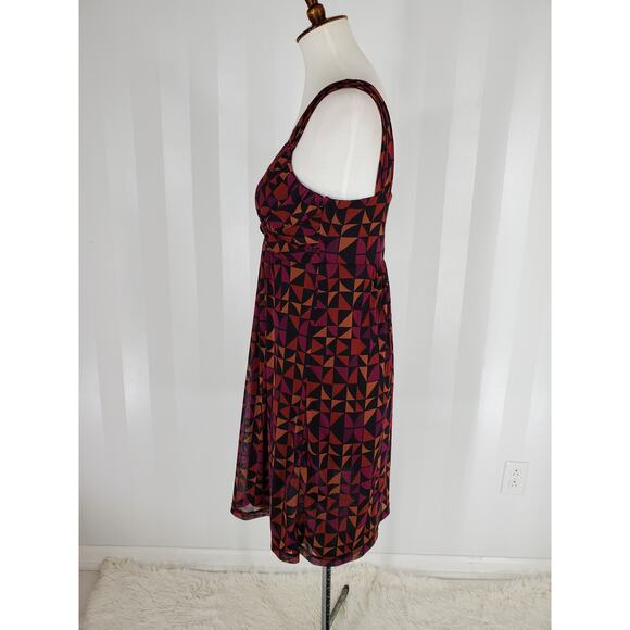 APT 9 Women's Multicolor Fit & Flare Sleeveless Sheer Dress Sz S - Picture 3 of 9